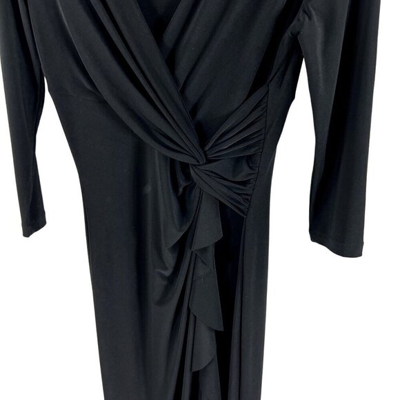 Ralph Lauren Womens Size 4 Black Evening Gown Pleated Elegant Romantic Stylish - Picture 7 of 16